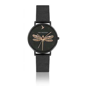 Dámské hodinky s černým páskem z nerezové oceli Emily Westwood Miliya