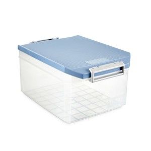 Průhledný úložný box s modrým víkem Ta-Tay Storage Box, 14 l