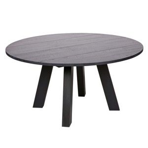 Černý jídelní stůl z dubového dřeva WOOOD Rhonda, Ø 150 cm