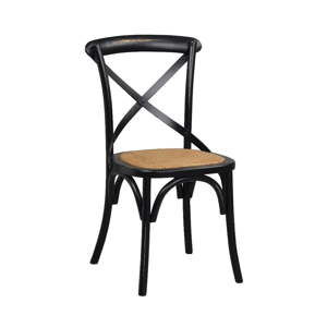 Černá jídelní židle s ratanovým výletem Folke Gaston