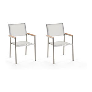 Sada 2 bílých zahradních židlí Monobeli Classy