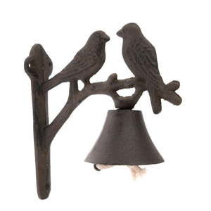 Litinový nástěnný zvonek Dakls Birds Rustico