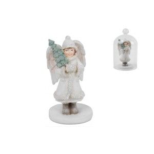 Dekorativní andělíček se stromkem ve skle Ego Dekor Glass, výška 10,5 cm