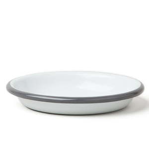 Malý servírovací smaltovaný talíř se šedým okrajem Falcon Enamelware, Ø 10 cm