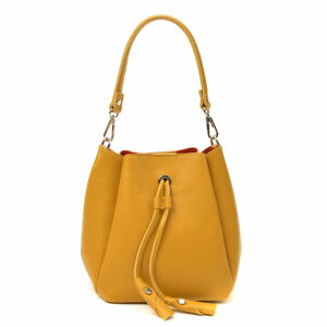 Žlutá kožená kabelka Luisa Vannini, 20 x 26 cm