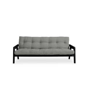 Černá variabilní rozkládací pohovka s futonem v šedé barvě Karup Grab Black/Grey