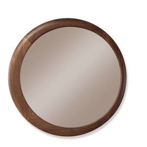 Nástěnné zrcadlo s rámem z ořechového dřeva Wewood - Portuguese Joinery Luna, Ø 90 cm