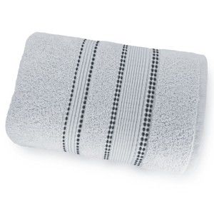 Světle šedý ručník ze 100% bavlny Marie Lou Remix, 90 x 50 cm