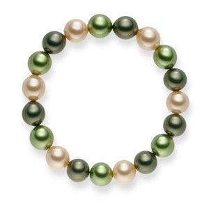 Zelený perlový náramek Pearls of London Mystic, délka 19 cm
