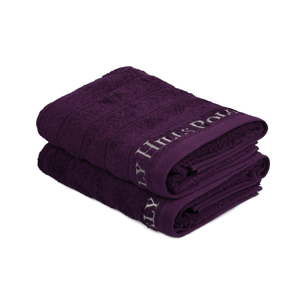 Sada 2 fialových ručníků na ruce, 90 x 50 cm