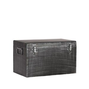 Černý kovový úložný box LABEL51, délka 40 cm
