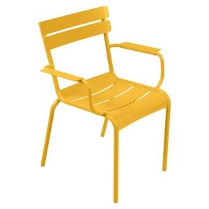 Žlutá zahradní židle s područkami Fermob Luxembourg