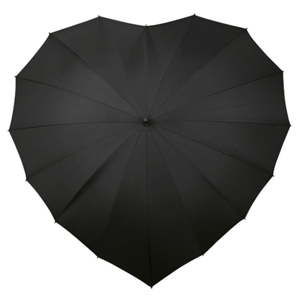 Černý deštník Ambiance Black Heart