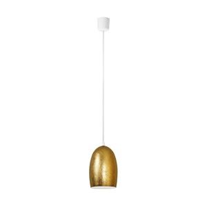 Zlaté závěsné svítidlo s bílým kabelem Sotto Luce Ume, ⌀ 13,5 cm