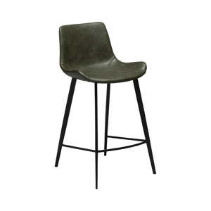 Tmavě zelená barová židle z eko kůže DAN–FORM Denmark Hype