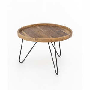 Konferenční stolek Index s železnými nohami Living Patricia, ⌀ 65 cm