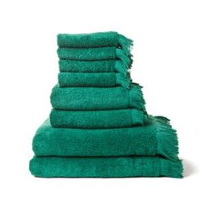 Set 6 zelených bavlněných ručníků a 2 osušek Casa Di Bassi Bath
