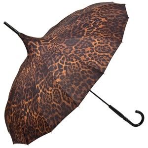 Hnědý holový deštník Von Lilienfeld Pagoda Charlotte Leopard