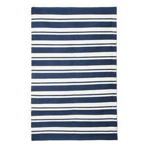 Modrý bavlněný ručně tkaný koberec Pipsa Navy Stripes, 200 x 140 cm