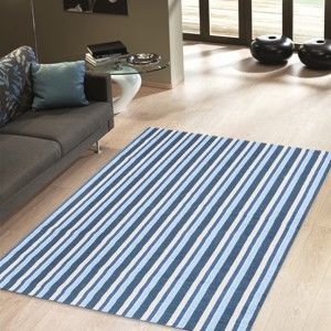 Vysoce odolný kuchyňský koberec Webtappeti Stripes Blue, 130 x 190 cm