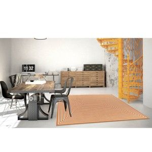 Oranžový vysoce odolný koberec vhodný do exteriéru Webtappeti Braid, 133 x 190 cm