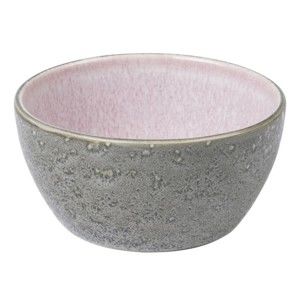 Šedá kameninová miska s vnitřní glazurou v růžové barvě Bitz Mensa, průměr 12 cm