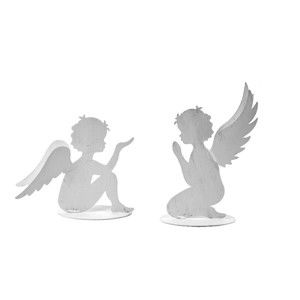 Sada 2 dekorativních andělů z kovu Ego Dekor Angels, výška 23 cm