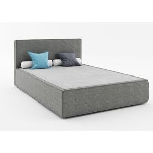Tmavě šedá dvoulůžková postel Absynth Mio Soft, 160 x 200 cm