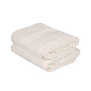 Sada 2 krémově bílých ručníků do koupelny Mira, 90 x 50 cm