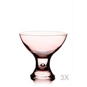 Sada 3 růžových skleniček na servírovaí zmrzliny Paşabahçe, ⌀ 8 cm