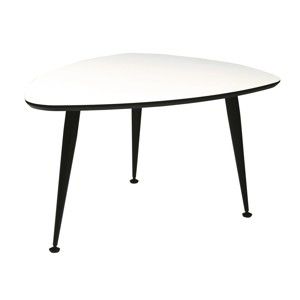 Bílý konferenční stolek s černými nohami Folke Strike, 40 x 70 x 90 cm