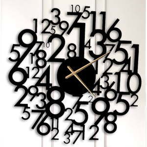Černé kovové nástěnné hodiny Earl