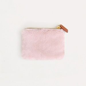 Růžová peněženka s umělou kožešinou Caroline Gardner
