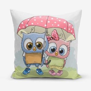 Povlak na polštář s příměsí bavlny Minimalist Cushion Covers Umbrella Owls, 45 x 45 cm