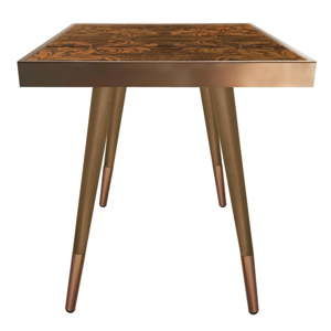 Příruční stolek Caresso Brown Marbling Square, 45 x 45 cm