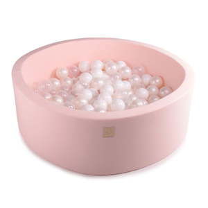Růžový dětský bazének s 200 kuličkami MeowBaby Pearls, ø 90 x 30 cm