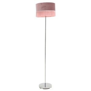 Světle růžová stojací lampa InArt Velvet Glamour, výška 163 cm