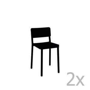 Sada 2 černých barových židlí vhodných do exteriéru Resol Lisboa, výška 72,9 cm