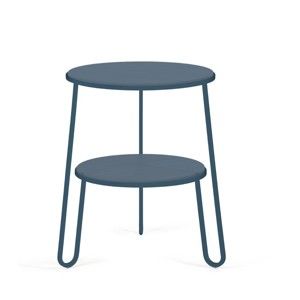 Modrošedý odkládací stolek HARTÔ Anatole, ⌀ 40 cm