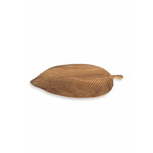 Dekorativní hnědý dřevěný talíř ve tvaru listu Villa d'Este Nature