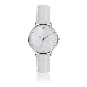 Dámské hodinky s bílým páskem z pravé kůže Emily Westwood Dream
