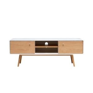 TV stolek ze dřeva bílého dubu Unique Furniture Turin