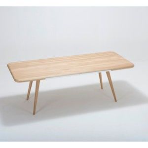 Jídelní stůl s konstrukcí z masivního dubového dřeva se zásuvkou Gazzda Ena, 220 x 100 cm