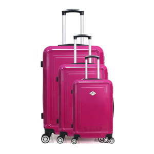 Sada 3 fuchsiových cestovních kufrů na kolečkách GERARD PASQUIER Carra Valises