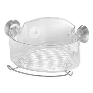 Transparentní rohový samodržící košík iDesign Soap Shower