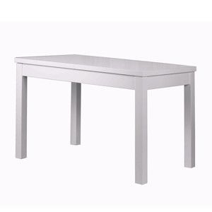 Lesklý bílý rozkládací jídelní stůl Durbas Style Daniel, 120 x 73 cm