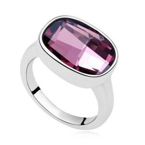 Prsten s fialovým krystalem Swarovski Uranium, velikost 52