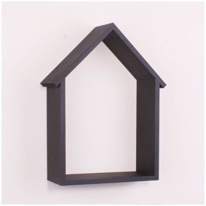 Černá dřevěná nástěnná polička North Carolina Scandinavian Home Decors House