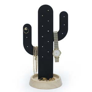 Černý stojánek na šperky Qualy&CO Cactus