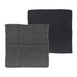 Set 2 černo-šedých kuchyňských utěrek z bavlny Södahl